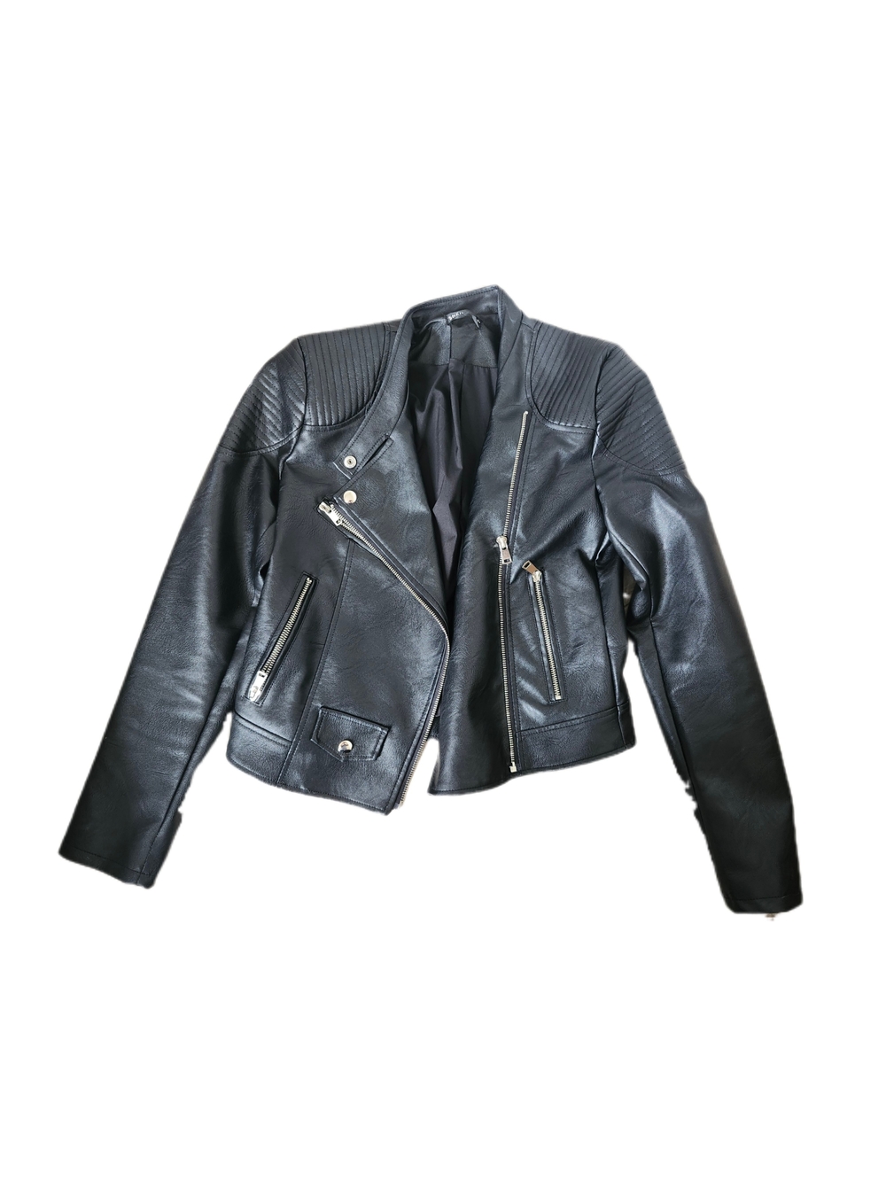 Veste style moto en similicuir noir SHEIN – Taille S 🖤